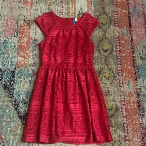 Red Buttons Dress Size Large - Francesca’s